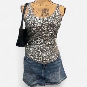 Vanity Silver Sequin Tank Top